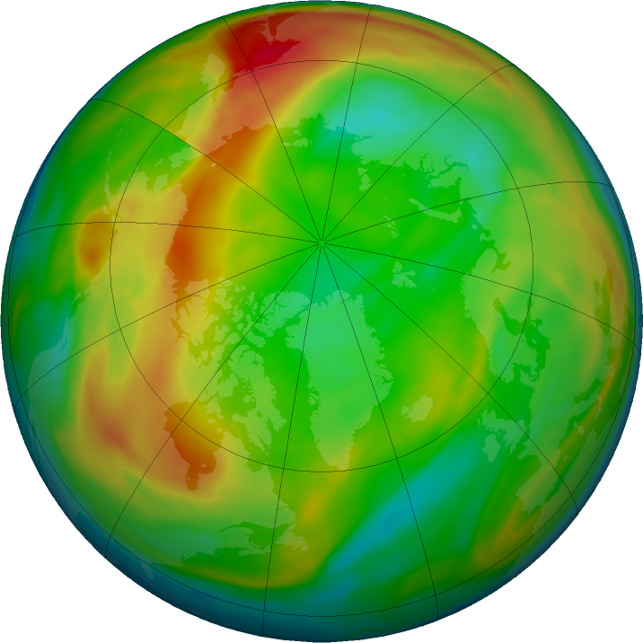 Arctic ozone map for 27 January 2022